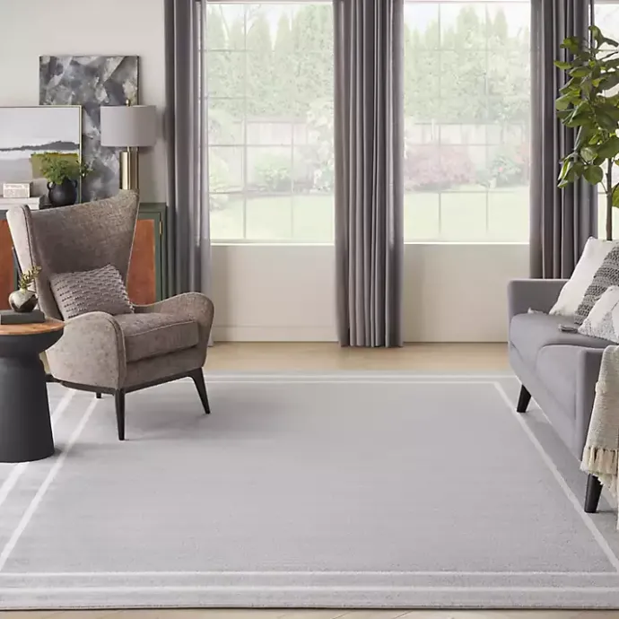 Sale Kirklands Home Bordered Indoor/Outdoor Area Rug, 8x10 Gray