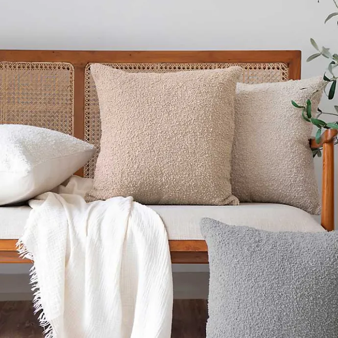 Sale Kirklands Home Boucle Handwoven Pillow Gray