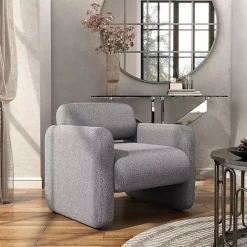Best Kirklands Home Boucle Modern Accent Chair Gray