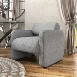 Best Kirklands Home Boucle Modern Accent Chair Gray