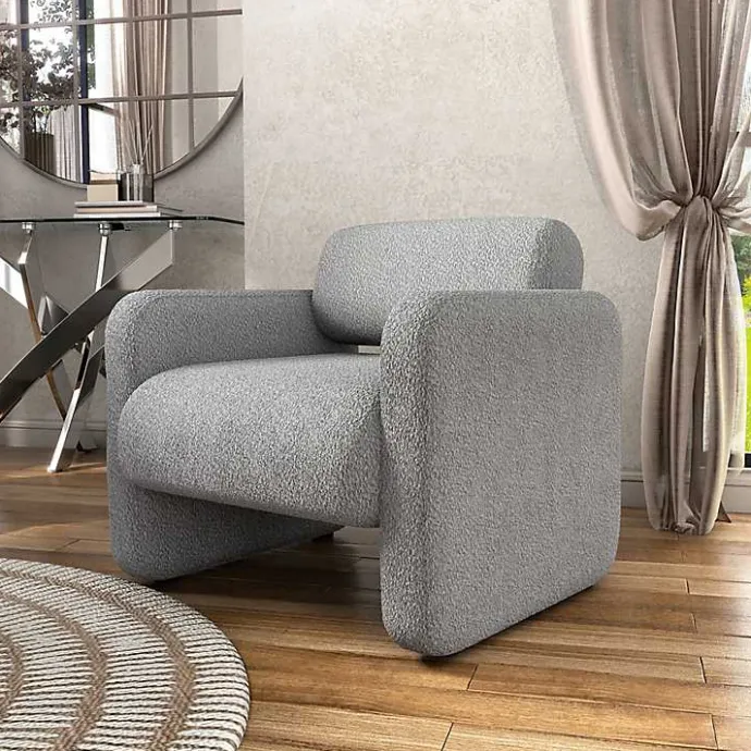 Best Kirklands Home Boucle Modern Accent Chair Gray