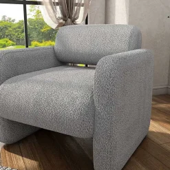 Best Kirklands Home Boucle Modern Accent Chair Gray