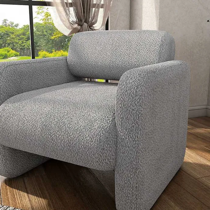 Best Kirklands Home Boucle Modern Accent Chair Gray
