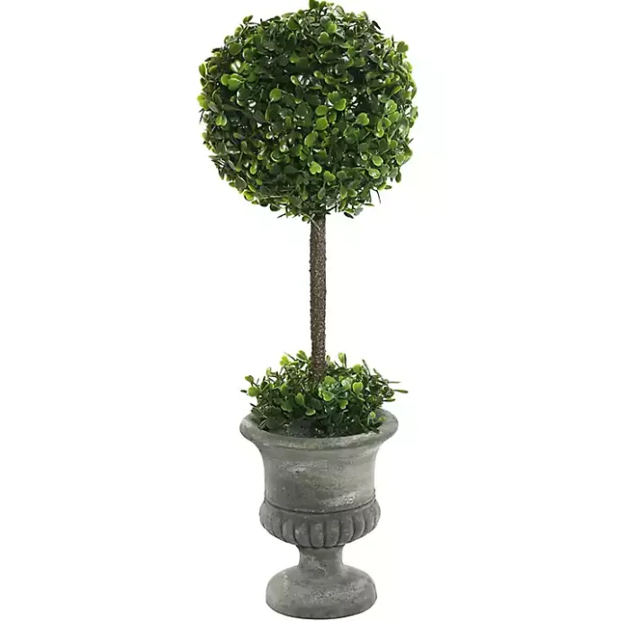 Best Kirklands Home Gray Boxwood Pedestal Urn Topiary, 2 ft.