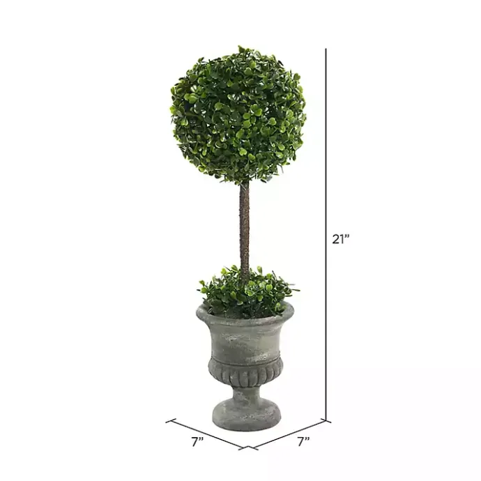 Best Kirklands Home Gray Boxwood Pedestal Urn Topiary, 2 ft.