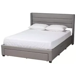 Outlet Kirklands Home Braylon Upholstered 3-Drawer Full Bed Gray