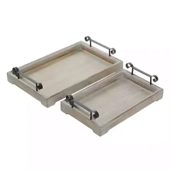 Discount Kirklands Home Brushed Distressed 2-pc. Decorative Tray Set Gray