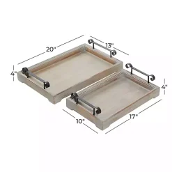 Discount Kirklands Home Brushed Distressed 2-pc. Decorative Tray Set Gray