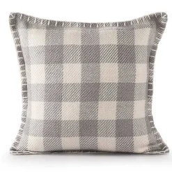 Best Kirklands Home Gray Buffalo Check Stitched Outdoor Throw Pillow