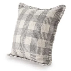 Best Kirklands Home Gray Buffalo Check Stitched Outdoor Throw Pillow