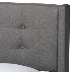 Hot Kirklands Home Button Tufted Headboard Full Platform Bed Gray