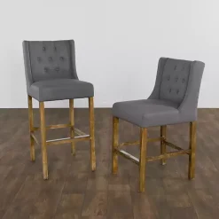 Best Kirklands Home Button Tufted Kia Barstool Gray