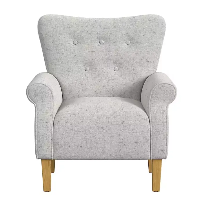 Discount Kirklands Home Button-Tufted Rolled Arm Accent Chair Gray
