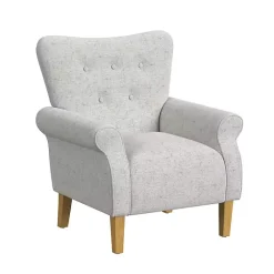 Discount Kirklands Home Button-Tufted Rolled Arm Accent Chair Gray