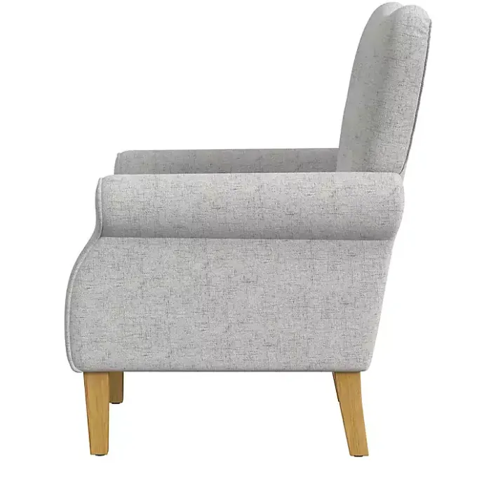 Discount Kirklands Home Button-Tufted Rolled Arm Accent Chair Gray
