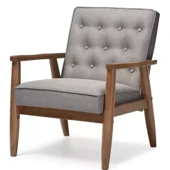 Online Kirklands Home Button-Tufted Sawyer Accent Chair Gray