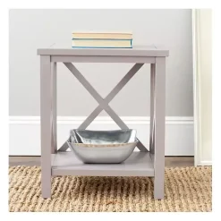 Kirklands Home Candice Cross Back Accent Table Gray