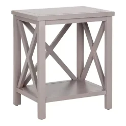 Kirklands Home Candice Cross Back Accent Table Gray