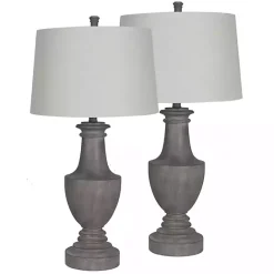 Discount Kirklands Home Carved Urn Table Lamps, Set of 2 Gray