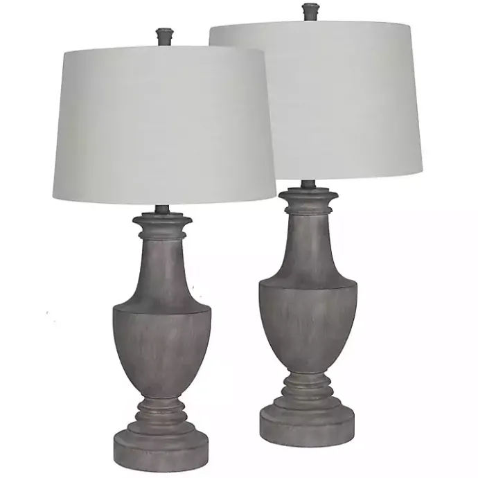 Discount Kirklands Home Carved Urn Table Lamps, Set of 2 Gray