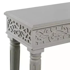 Sale Kirklands Home Carved Wood Console Table Gray