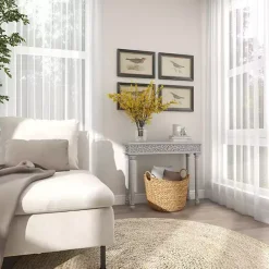 Sale Kirklands Home Carved Wood Console Table Gray