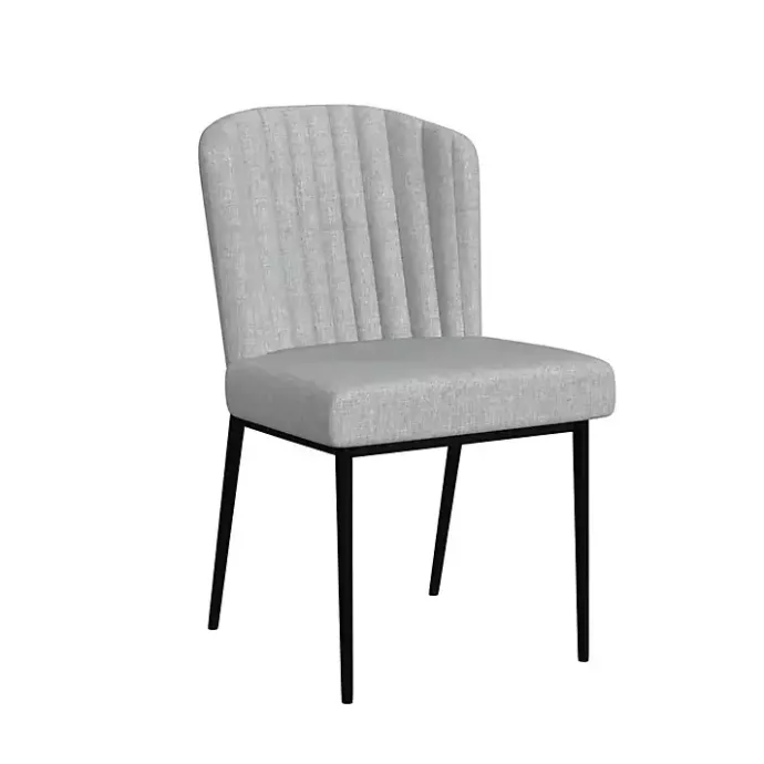 Kirklands Home Channel Back Rounded Dining Chairs, Set of 2 Gray