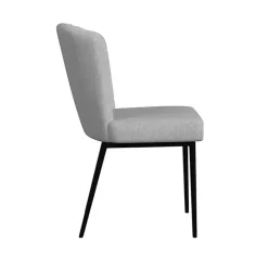 Kirklands Home Channel Back Rounded Dining Chairs, Set of 2 Gray