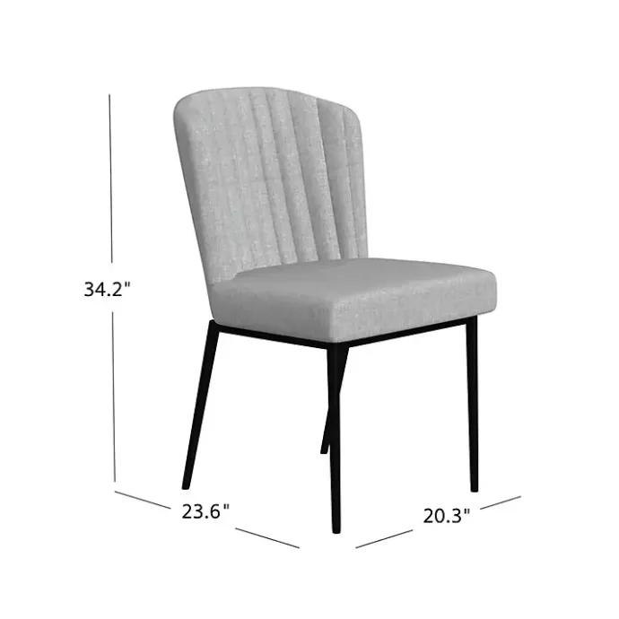 Kirklands Home Channel Back Rounded Dining Chairs, Set of 2 Gray