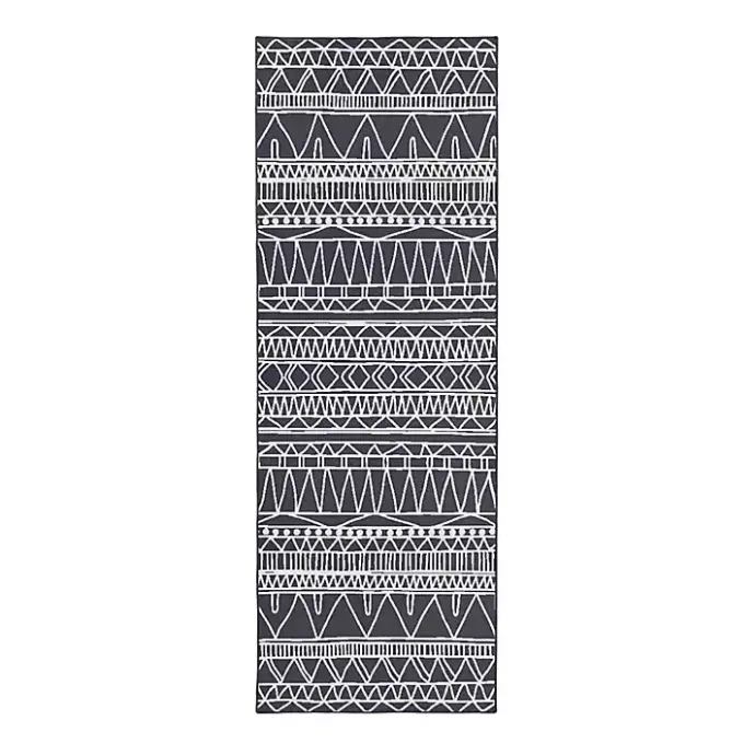 Best Kirklands Home Gray Chelsea Geometric Washable Runner, 2x7