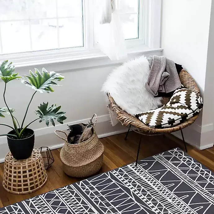 Best Kirklands Home Gray Chelsea Geometric Washable Runner, 2x7