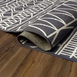 Sale Kirklands Home Gray Chelsea Geometric Washable Area Rug, 3x5