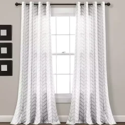 Clearance Kirklands Home Chevron 2-pc. Curtain Panel Set, 84 in. Gray