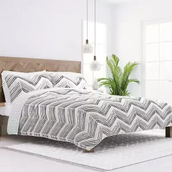 Online Kirklands Home Gray Chevron Reversible 3-pc. King Quilt Set