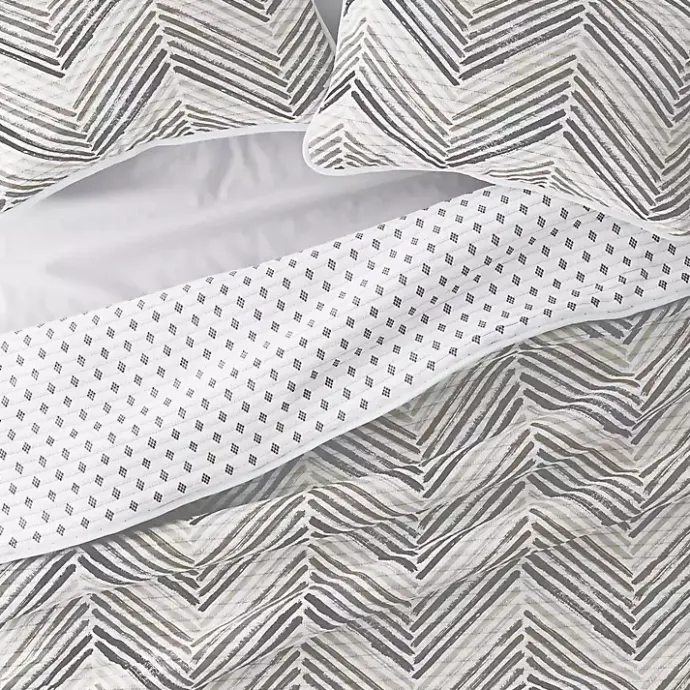 Online Kirklands Home Gray Chevron Reversible 3-pc. King Quilt Set