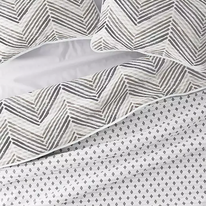 Online Kirklands Home Gray Chevron Reversible 3-pc. King Quilt Set