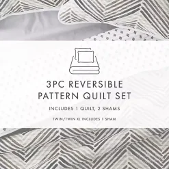 Online Kirklands Home Gray Chevron Reversible 3-pc. King Quilt Set