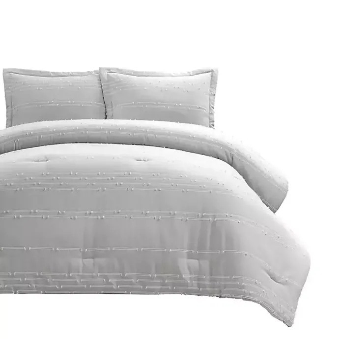 Best Kirklands Home Clipped Stripe 3-pc. Cali King Comforter Set Gray
