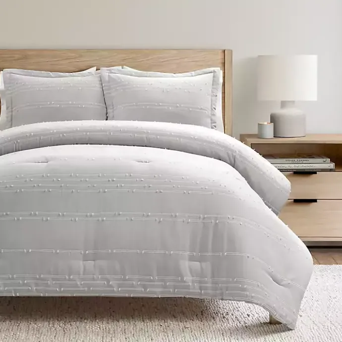 Best Kirklands Home Clipped Stripe 3-pc. Cali King Comforter Set Gray