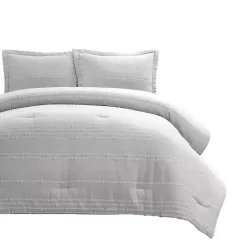 Discount Kirklands Home Clipped Stripe 3-pc. Full/Queen Comforter Set Gray