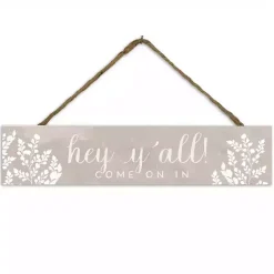 Sale Kirklands Home Come On In Botanical Wall Plaque Gray
