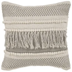Outlet Kirklands Home Gray Comfort Fringe Pillow