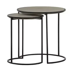 New Kirklands Home Concrete Nesting Accent Tables, Set of 2 Gray