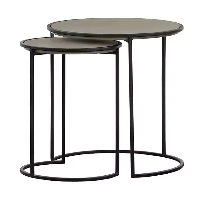 New Kirklands Home Concrete Nesting Accent Tables, Set of 2 Gray