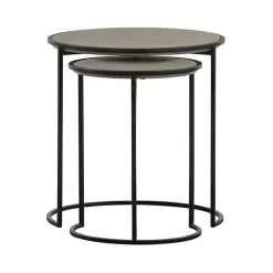 New Kirklands Home Concrete Nesting Accent Tables, Set of 2 Gray