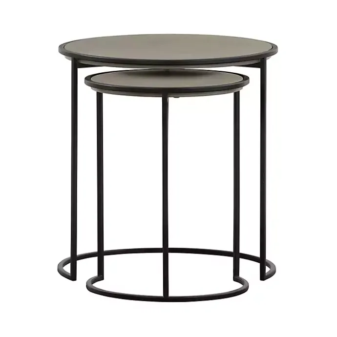 New Kirklands Home Concrete Nesting Accent Tables, Set of 2 Gray