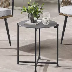 Discount Kirklands Home Concrete Top Outdoor Cocktail Table Gray