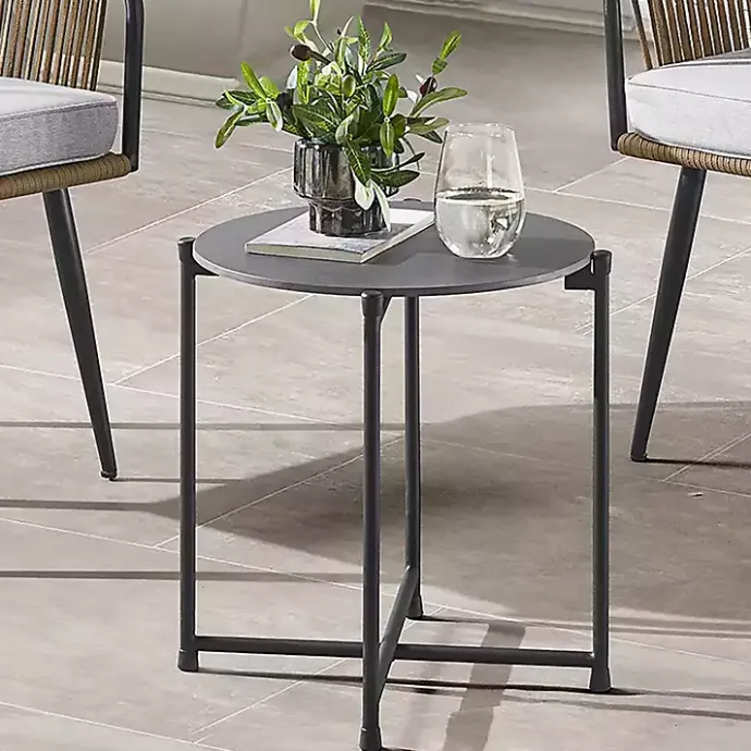 Discount Kirklands Home Concrete Top Outdoor Cocktail Table Gray