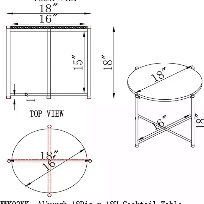 Discount Kirklands Home Concrete Top Outdoor Cocktail Table Gray