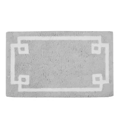 New Kirklands Home Cotton Tufted Bath Mat with Border, 30 in. Gray